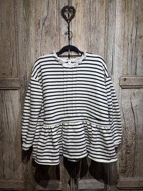Preloved CABBAGES & ROSES Stripe Fleece Lined Jumper