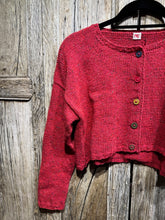 Handknits by ME Winter Berry Crop Wool & Mohair Mix Cardigan