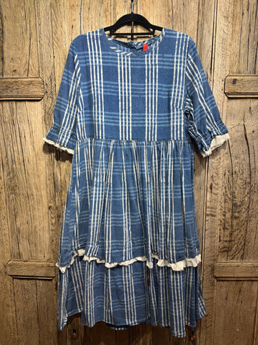 Preloved Ewa I Walla Blue Check Dress 55667 Dress