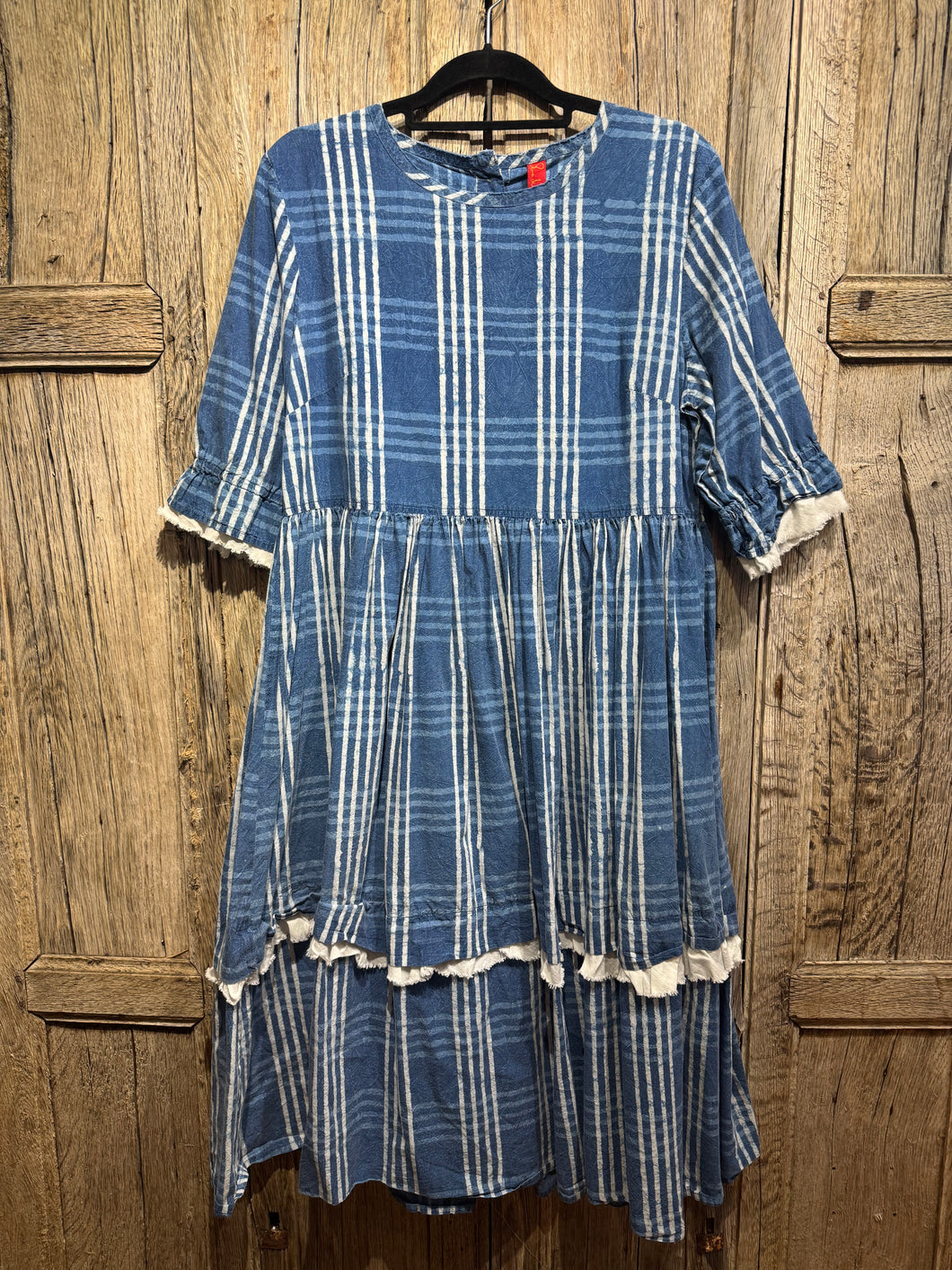 Preloved Ewa I Walla Blue Check Dress 55667 Dress