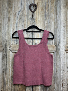 Handknits by ME Blush Pink Recycled Denim Crop Vest