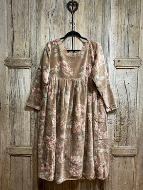 Les Ours Velour Fleur Rose Dress AW24