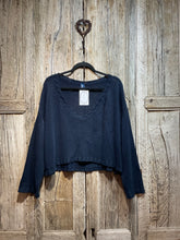 Preloved Officinae Navy Crop Cotton Jumper