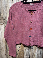 Handknits by ME Old Rose Recycled Denim Crop Cardigan