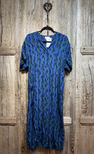 Preloved TOAST Blue and Green Print Dress