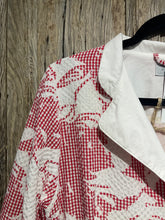 Preloved TERRY MACEY Red and White Cotton Dress Coat