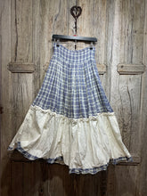 Preloved EWA I WALLA Blue and White Check Skirt with Cream at Bottom Edge Wire in Hem