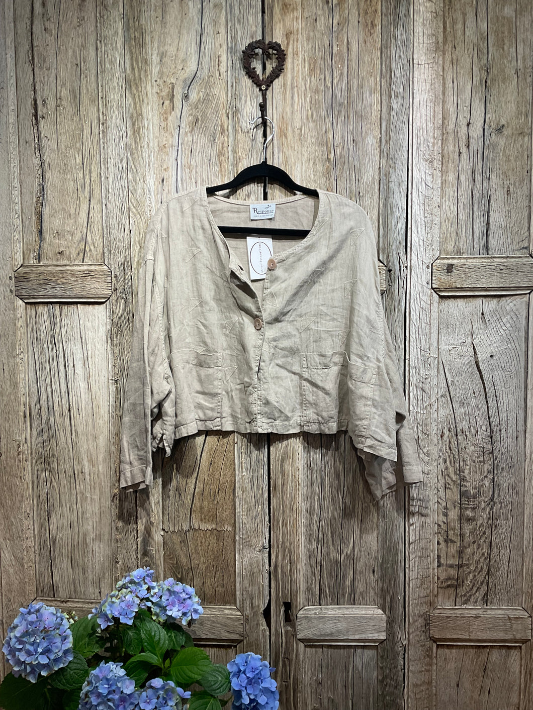 Preloved RESPONSE, Beige Linen Jacket