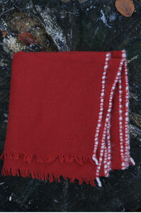 Oats & Rice Weaver Cashmere Scarf Brick Red OR25-S01
