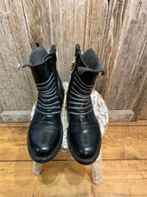 Preloved Moma Black Boots with Silver Lace Detail