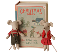 Maileg Christmas Twin Mice - Little Sister & Brother in Book