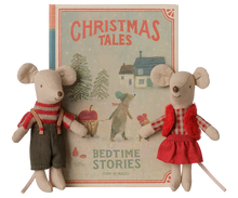 Maileg Christmas Twin Mice - Little Sister & Brother in Book