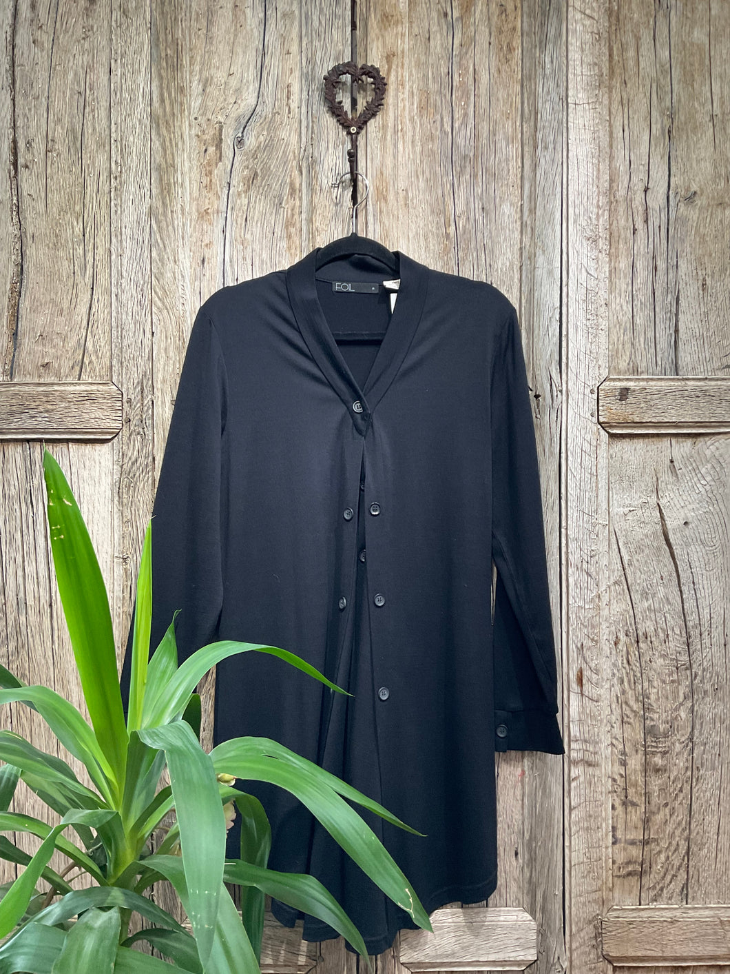 Preloved FOIL Black Cardigan with Double Buttons