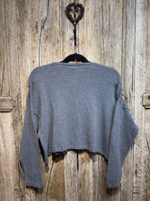 Handknits by ME Blue Recycled Denim Crop Cardigan