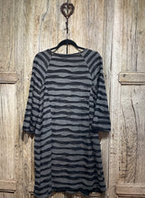 Preloved Black and Grey Stripe Tunic Dress