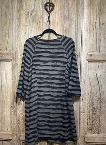 Preloved Black and Grey Stripe Tunic Dress
