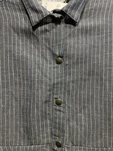 Preloved Satine Blue Linen Stripe Top