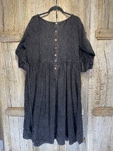 Eira Black Cotton Needlecord Dress 2242