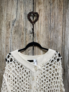 Preloved LURDES BERGADA Cream Open Knit Cardigan