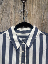 Preloved YMC London Navy and White Stripe Shirt