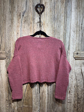 Handknits by ME Old Rose Recycled Denim Crop Cardigan
