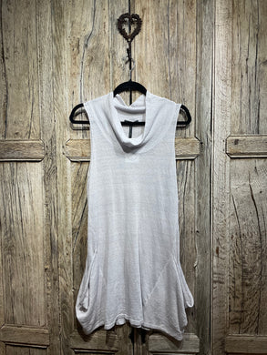 Preloved SARAH PACINI Ice Grey Linen Layering Top