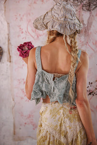 Magnolia Pearl Olive Eyelet Ruffle Cami 402