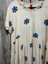 Preloved Ewa i Walla Cream Cotton Dress with Blue Print