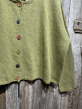 Handknits by ME Green Slouchy Recycled Denim Mix Cardigan