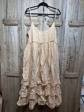 JLS Antique Cream Lace & Embroidery Cotton Sun Dress 1102