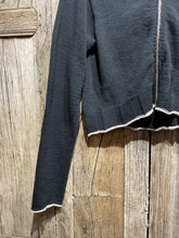 Preloved Black Cotton Hooded Zip Cardigan
