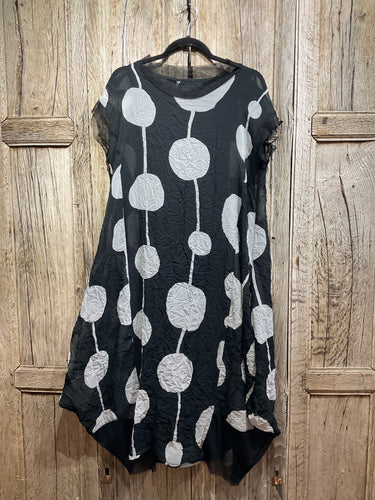 Preloved Gershon Bram Black Dress with Spot Detail