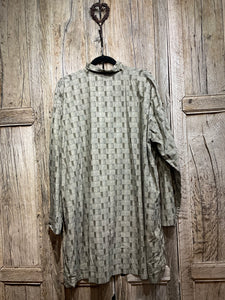 Preloved ESKANDER Grey Block Print Shirt