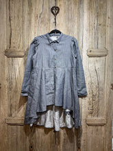 Preloved Satine Blue Linen Stripe Top