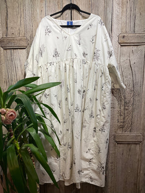 Preloved OFFICINAE White Cotton Dress with Delicate Print