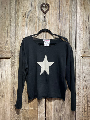 Preloved CHOKLATE Black Jumper with Star Detail