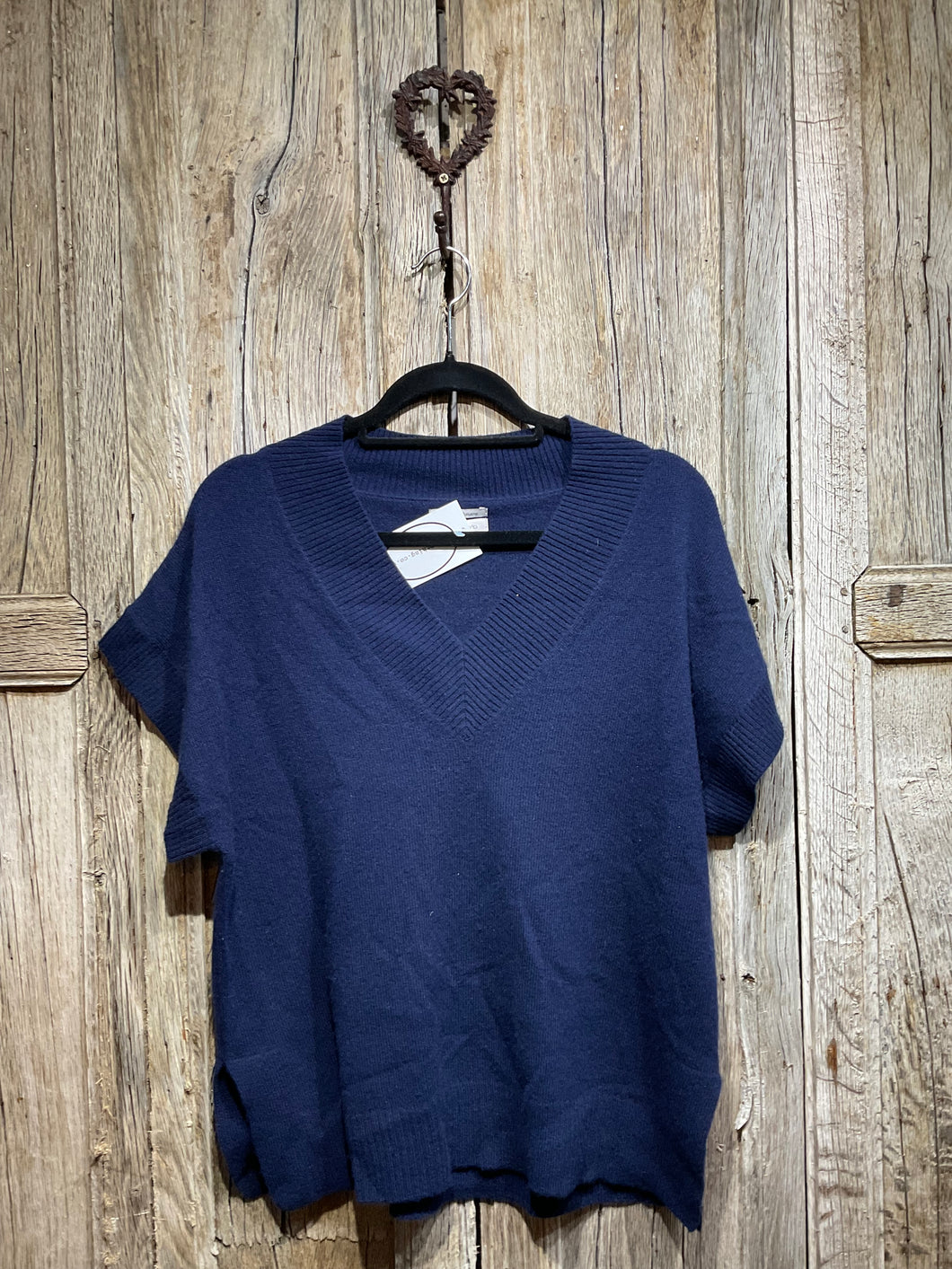 Preloved PART TWO Navy V-Neck Cashmere Jumper