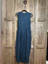 Preloved Toast Blue Stripe Sleeveless Jumpsuit