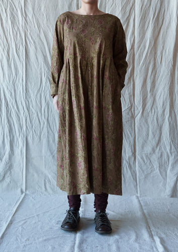Les Ours Evan Popeline Fleurs Cognac Dress AW25