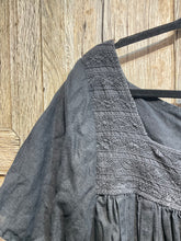Preloved Ewa I Walla Black Dress Cotton Sleeves 100% Linen Smock Dress