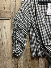 Preloved HALLHUBER, Black & White Gingham Shirt with Tie