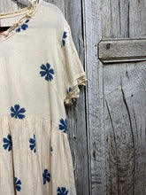 Preloved Ewa i Walla Cream Cotton Dress with Blue Print