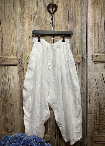 Preloved AMICI BY BACI, White Linen Trousers