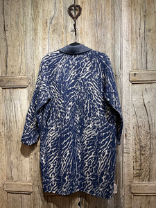 Preloved MAX MARA WEEKEND Reversible Blue Animal Print Coat