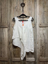 Preloved Ewa I Walla White Cotton Asymmetric Sleeveless Top