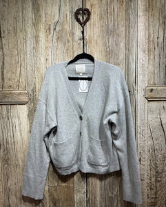 Preloved PART TWO Grey Wool Mix Boyfriend Cardigan