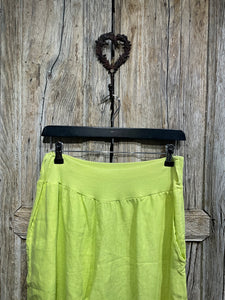 Preloved LUIGI MODA, Lime Green Linen Trousers