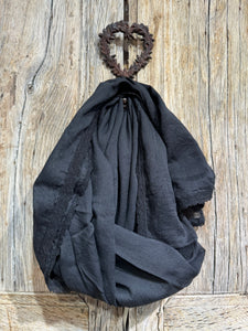 Les Ours Pauline Voile Noir Scarf AW24