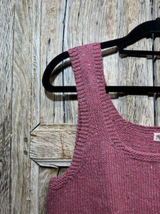 Handknits by ME Blush Pink Recycled Denim Crop Vest