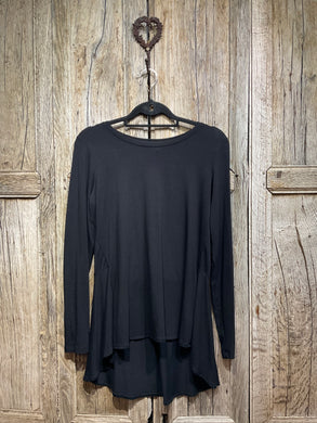 Preloved NAYA Black Jersey Tee - Longer at back